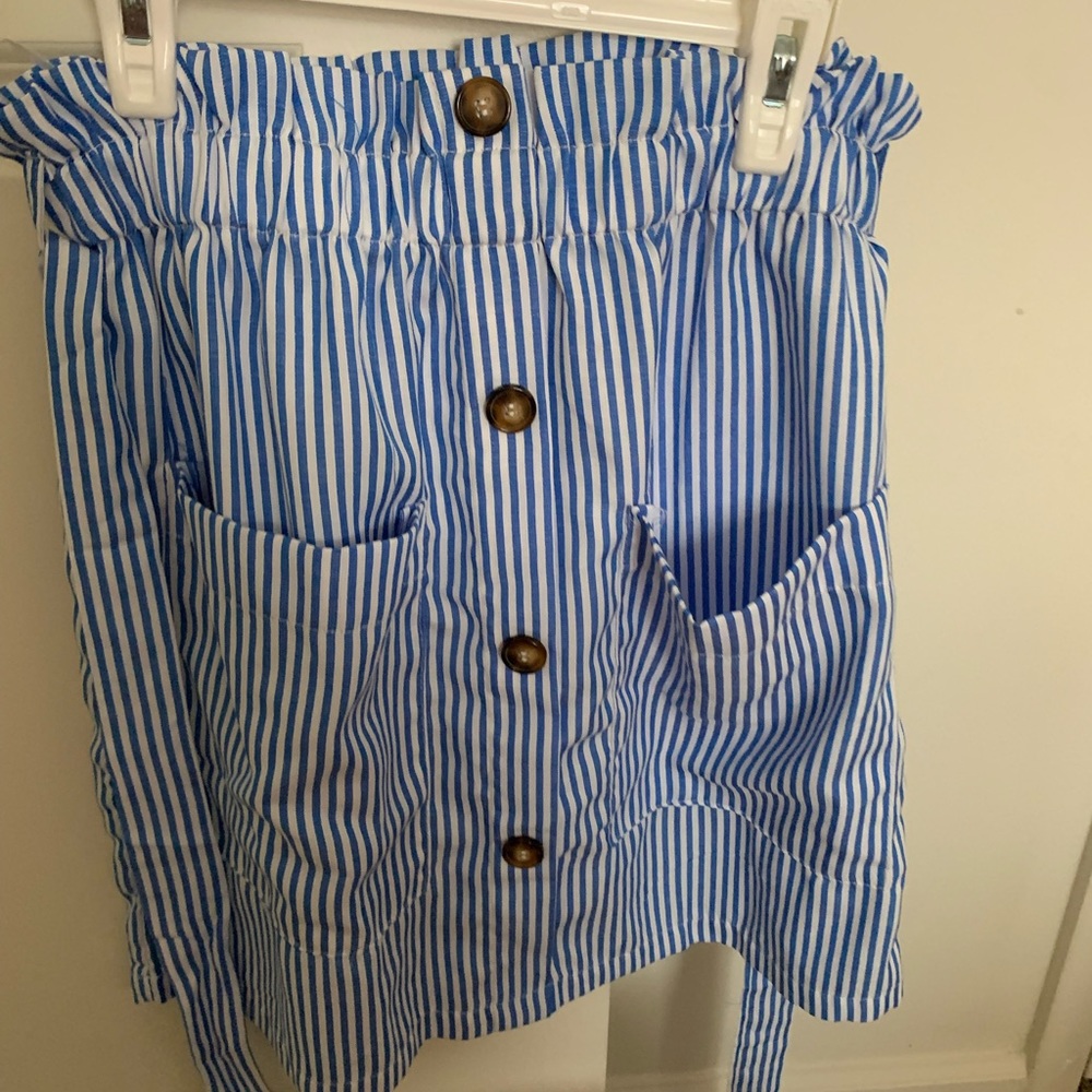 SHEIN striped mini skirt, blue and white, size m